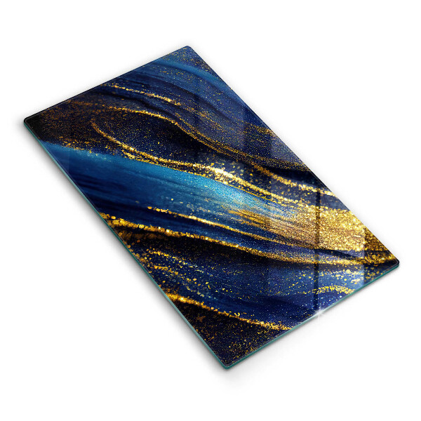 Tocător din sticlă Abstracție albastru marin