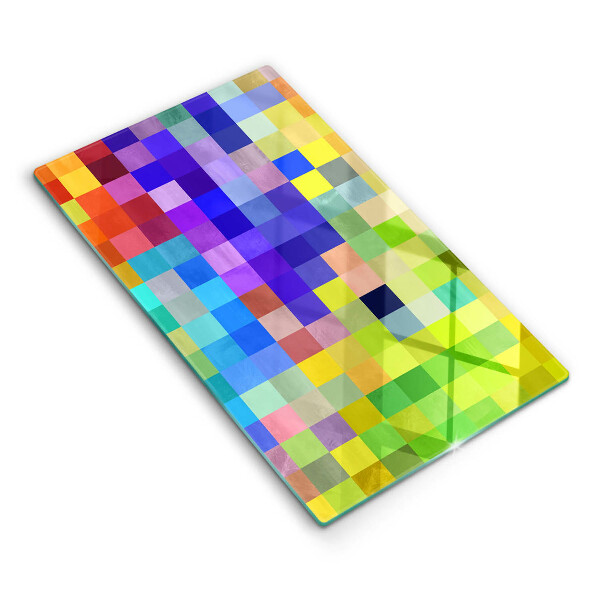 Tocător din sticlă Pixeli pătrați colorați