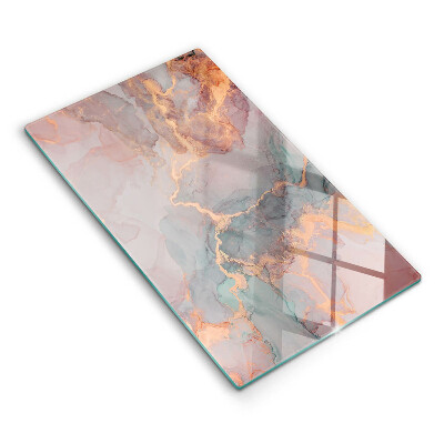 Tocător sticlă Marmură cu aur