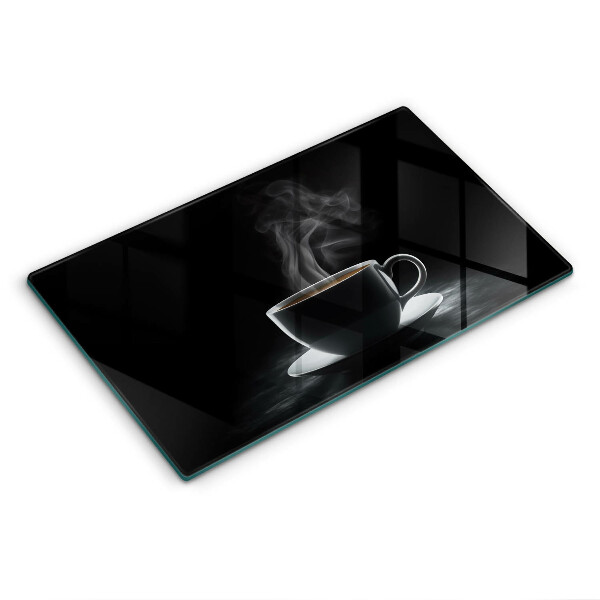 Tocător de bucătărie decorativ O ceașcă fierbinte de cafea
