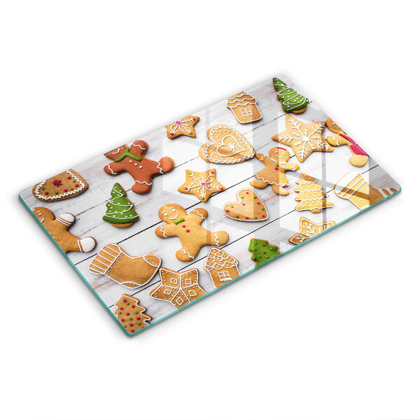 Tocător sticlă decorativ Turtă dulce de Crăciun