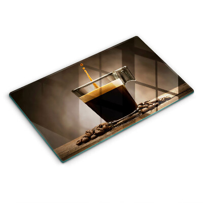 Tocător de bucătărie decorativ Sticlă și boabe de cafea