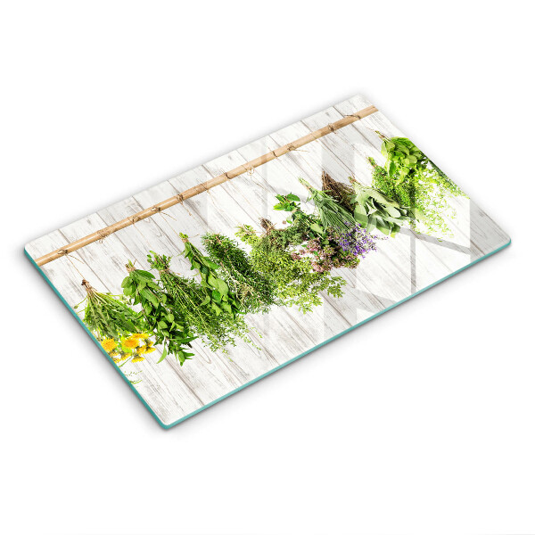 Tocător din sticlă decorativ Ierburi și plante uscate