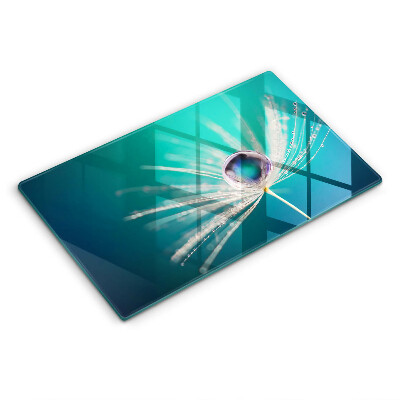 Tocător din sticlă decorativ Rouă pe păpădie