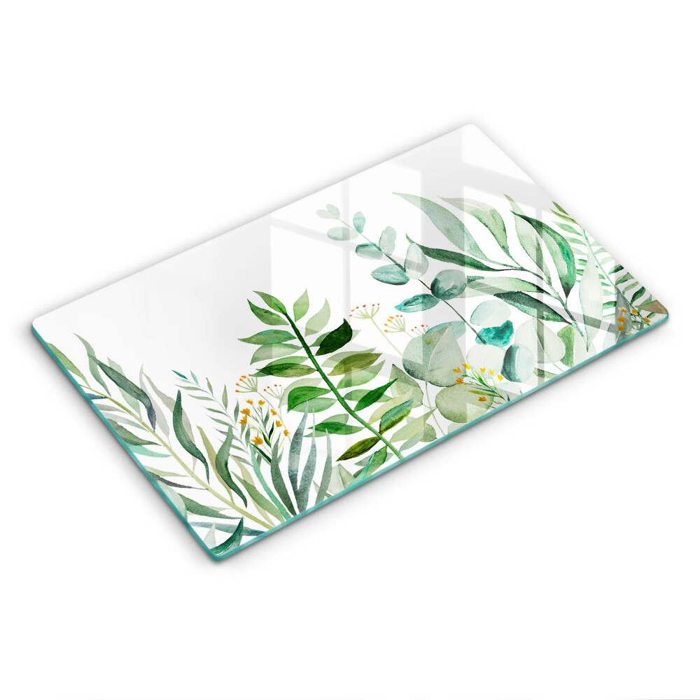 Tocător sticlă decorativ Ilustrație a frunzelor de plante