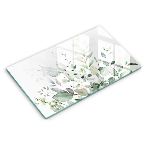 Tocător din sticlă decorativ Plante în acuarelă
