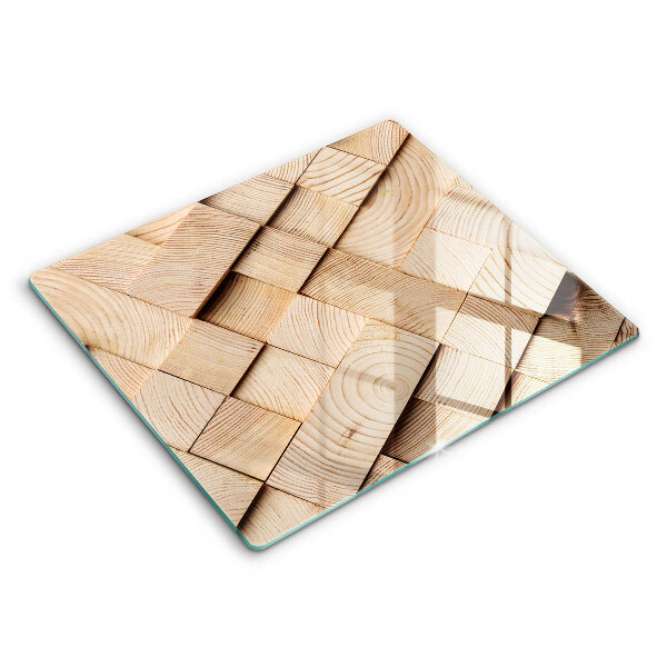 Tocător din sticlă modern Pătrate de lemn 60x52 cm