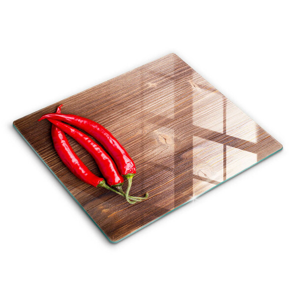 Tocător de bucătărie modern Ardei iute pe lemn 60x52 cm