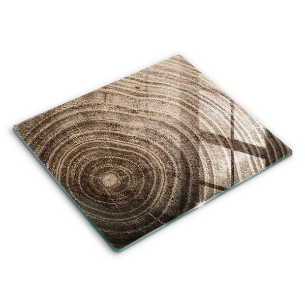 Tocător din sticlă modern Inele de lemn pentru copaci 60x52 cm