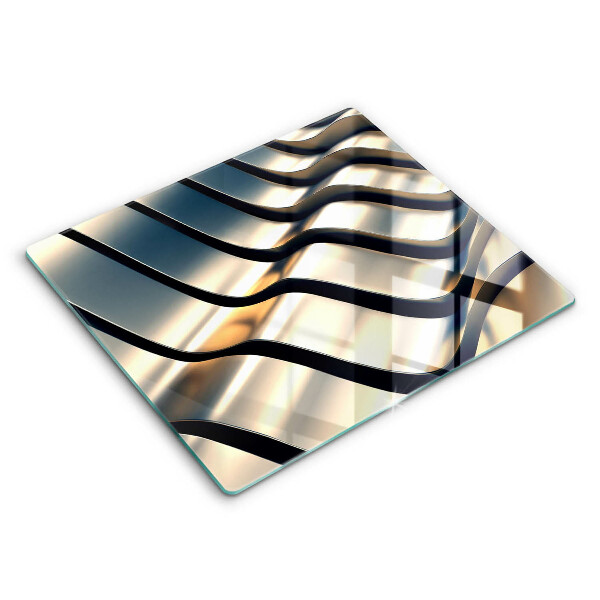 Tocător sticlă modern Forme metalice 3D 60x52 cm