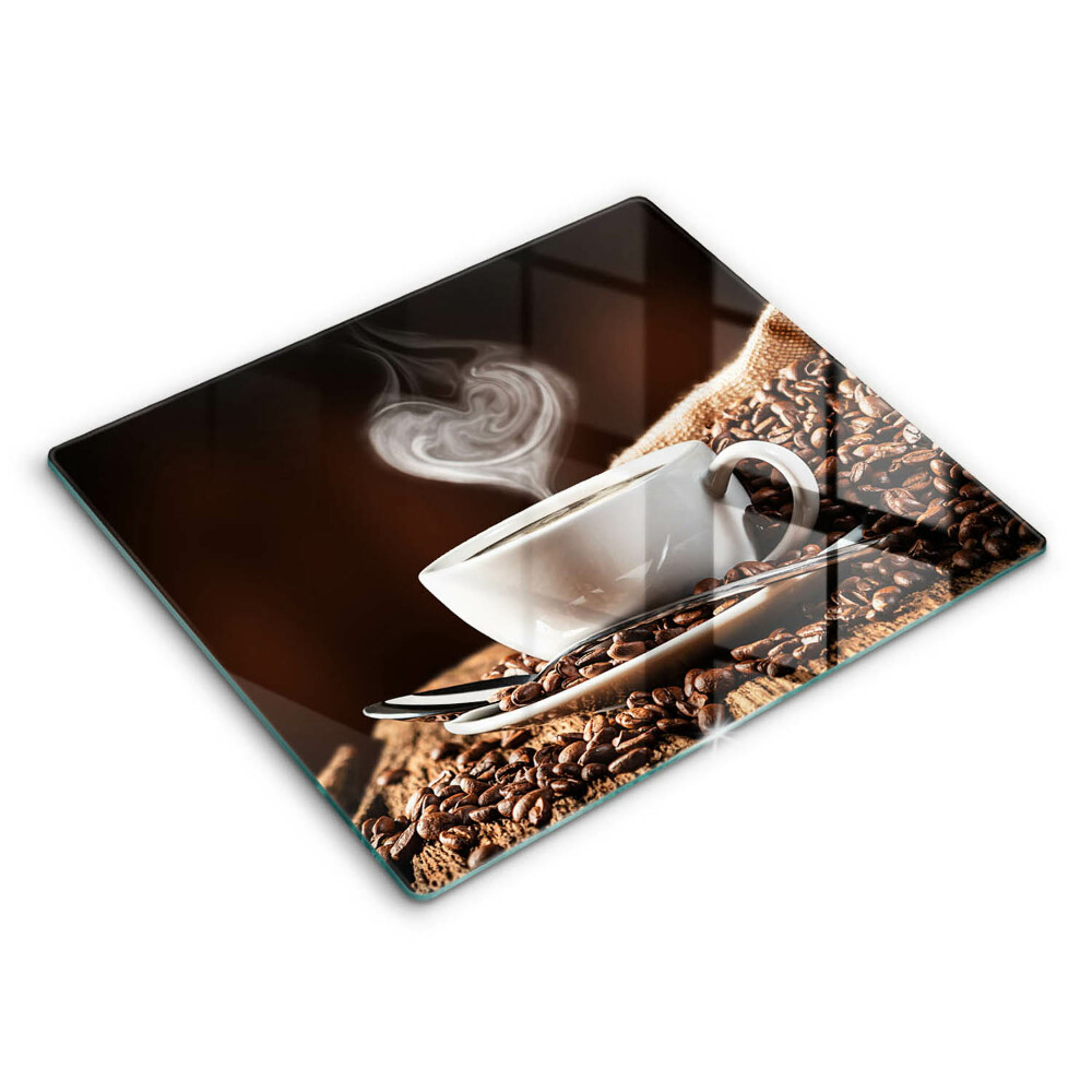 Tocător din sticlă modern Cafea și o ceașcă 60x52 cm