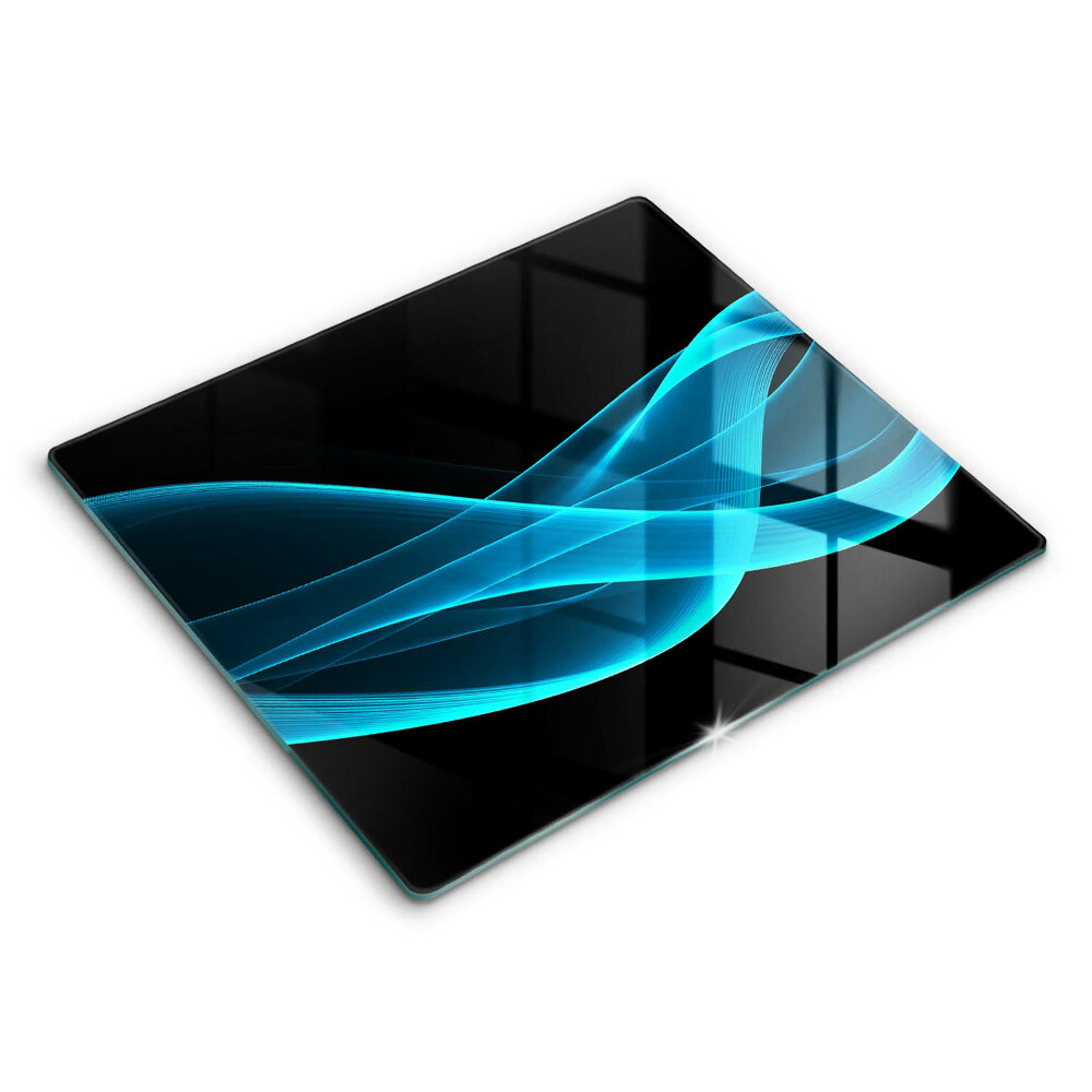 Tocător din sticlă modern Abstracție albastră 60x52 cm