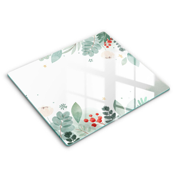Tocător de bucătărie modern Frunze de acuarelă 60x52 cm