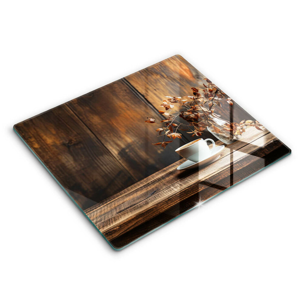 Tocător de bucătărie modern O ceașcă de cafea și lemn 60x52 cm