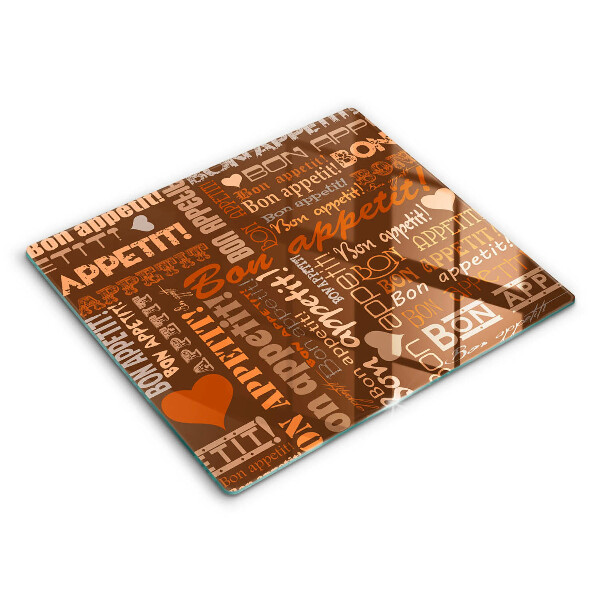 Tocător de bucătărie modern Subtitrări Poftă bună 60x52 cm