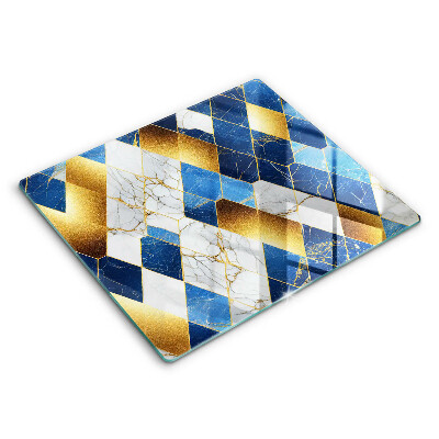 Tocător de bucătărie modern Marmură aurie cu romburi 60x52 cm