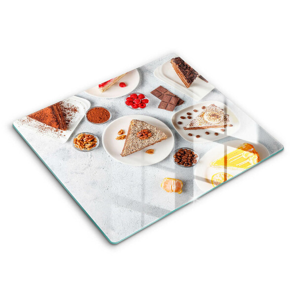 Tocător din sticlă modern Prăjituri dulci 60x52 cm