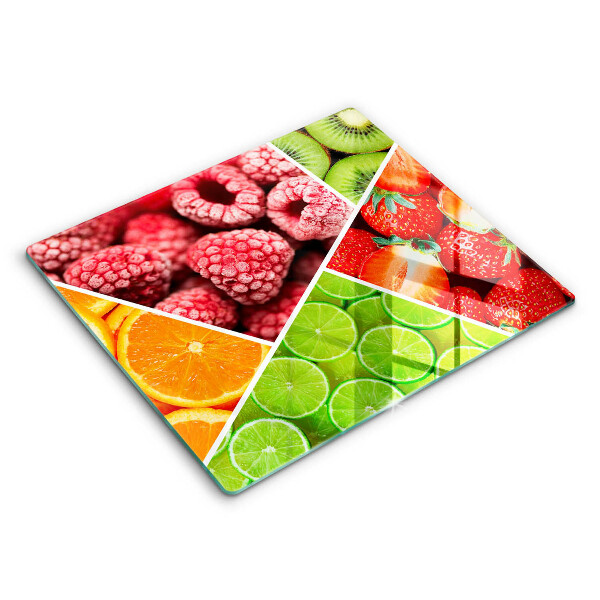 Tocător din sticlă modern Fructe colorate 60x52 cm