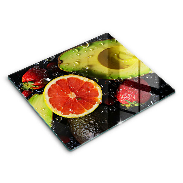 Tocător din sticlă modern Fructe și legume 60x52 cm