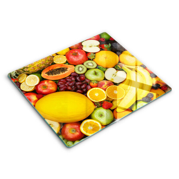 Tocător sticlă modern Colecție de fructe 60x52 cm