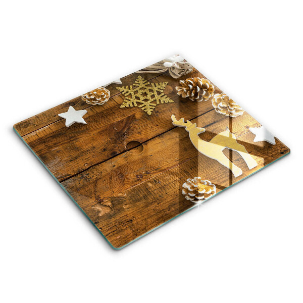 Tocător din sticlă modern Decorațiuni de Crăciun 60x52 cm