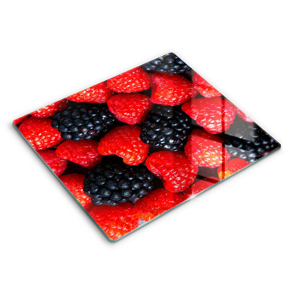 Tocător sticlă modern Zmeură și mure 60x52 cm