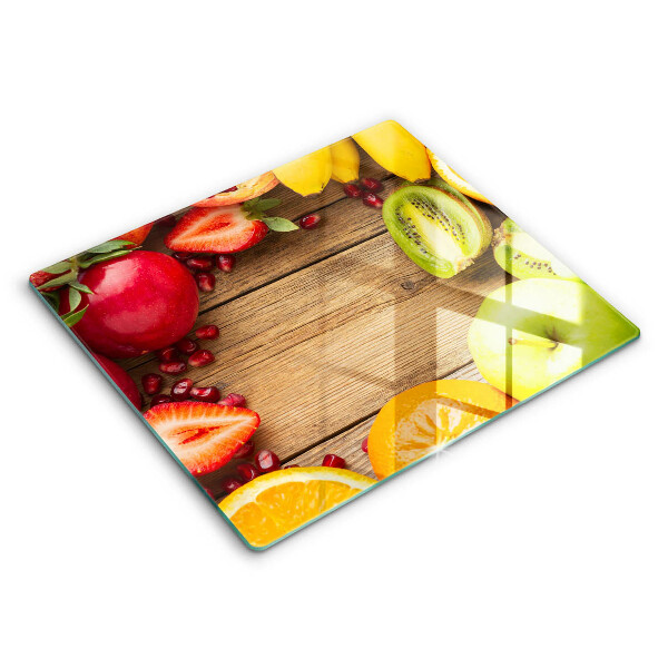 Tocător sticlă modern Fructe proaspete 60x52 cm