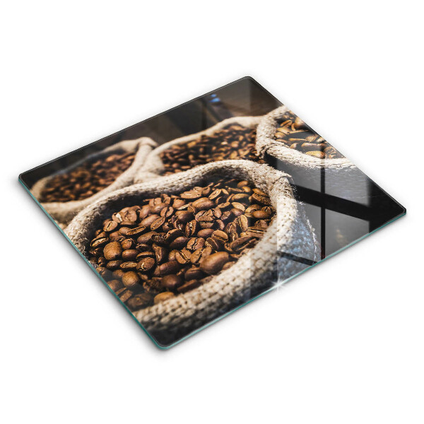 Tocător sticlă modern Pungi de boabe de cafea 60x52 cm