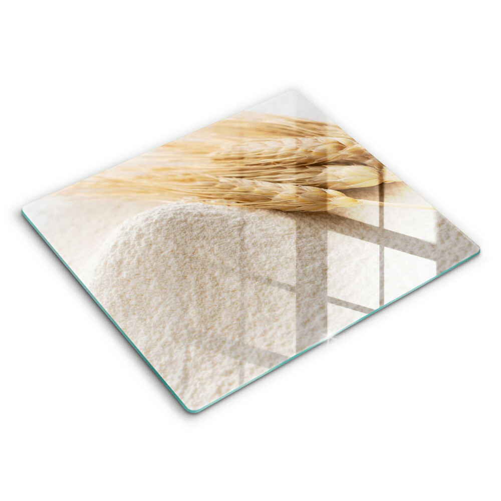 Tocător sticlă modern Făină și spice de grâu 60x52 cm