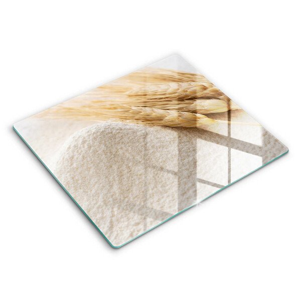 Tocător sticlă modern Făină și spice de grâu 60x52 cm