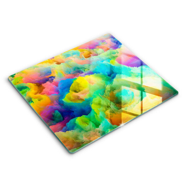 Tocător sticlă modern Abstracție colorată 60x52 cm