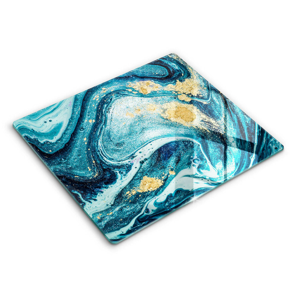 Tocător de bucătărie modern Aur abstract albastru 60x52 cm