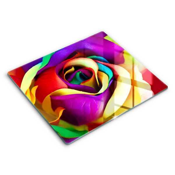 Tocător din sticlă modern Petale de trandafir colorate 60x52 cm