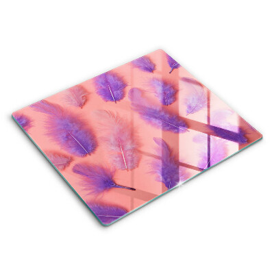 Tocător sticlă modern Pene pufoase 60x52 cm