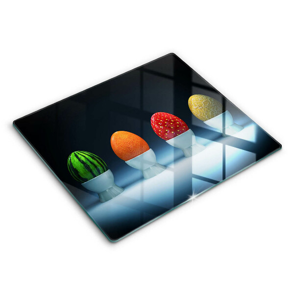 Tocător din sticlă modern Ouă de fructe abstracte 60x52 cm