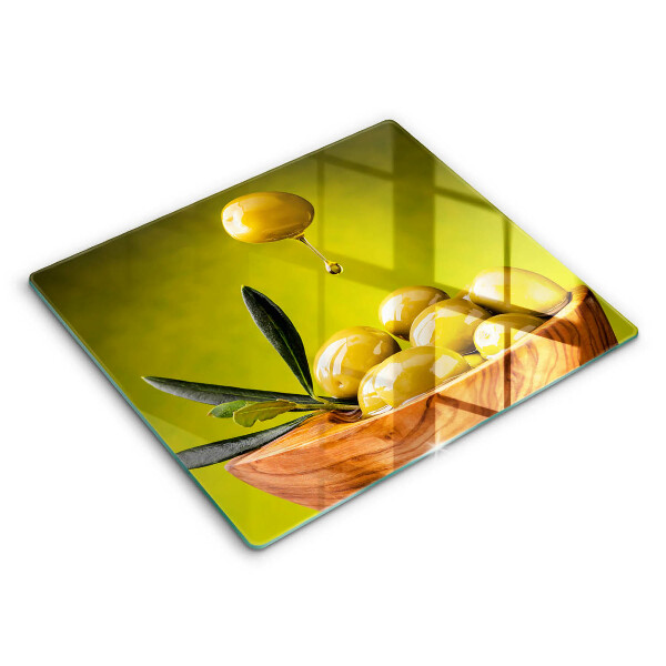 Tocător sticlă modern Măsline gustoase 60x52 cm