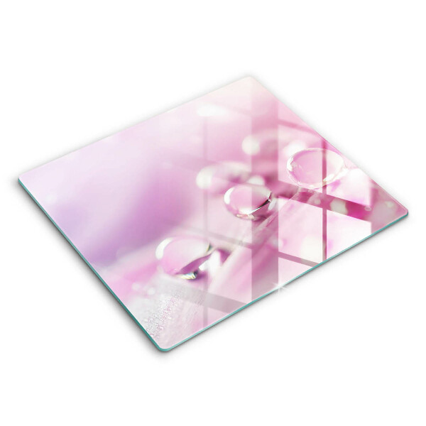 Tocător sticlă modern Petale de flori de rouă 60x52 cm