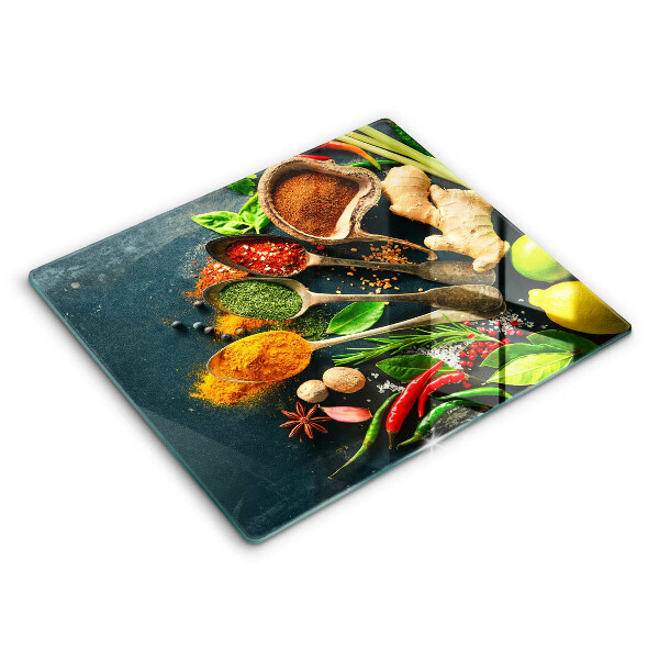 Tocător din sticlă modern Lingurițe pentru condimente de bucătărie 60x52 cm