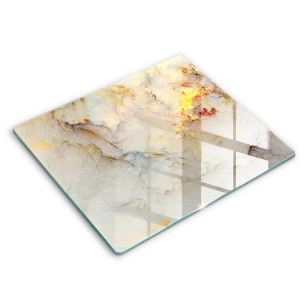 Tocător din sticlă modern Textură de marmură cu aur 60x52 cm