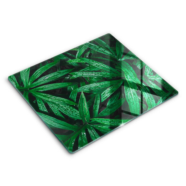 Tocător sticlă modern Frunze de plante 60x52 cm