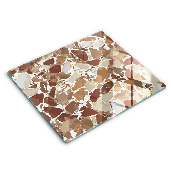 Tocător din sticlă modern Pete decorative din piatră 60x52 cm