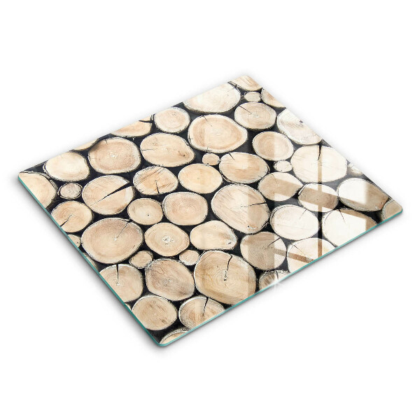 Tocător sticlă modern Trunchiuri de copaci din lemn 60x52 cm
