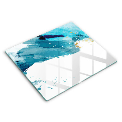 Tocător sticlă modern Pete albastre 60x52 cm