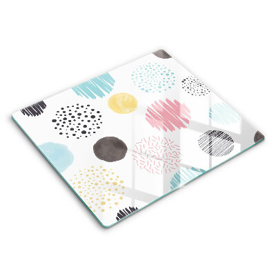 Tocător sticlă modern Forme pictate 60x52 cm