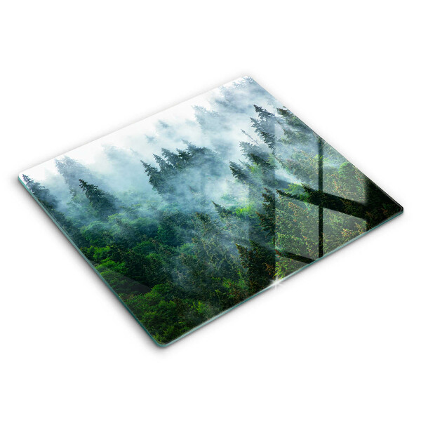 Tocător sticlă modern Pădurea în ceață 60x52 cm
