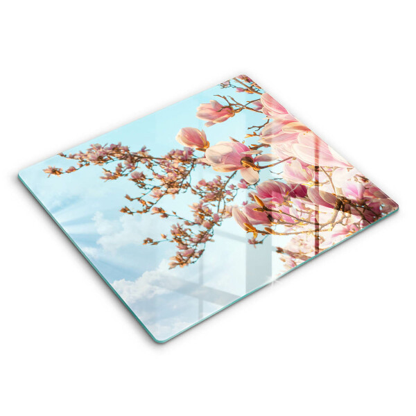 Tocător de bucătărie modern Copac cu flori roz 60x52 cm