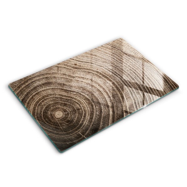Tocător din sticlă modern Inele de lemn pentru copaci 80x52 cm