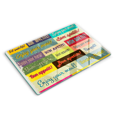 Tocător de bucătărie modern Limbi subtitrări Bon appétit 80x52 cm