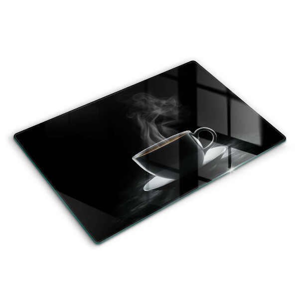 Tocător sticlă modern O ceașcă fierbinte de cafea 80x52 cm