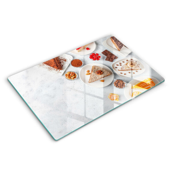 Tocător din sticlă modern Prăjituri dulci 80x52 cm